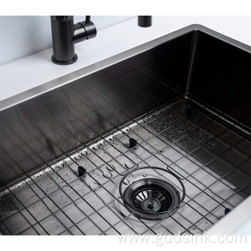 matte black apron front ktchen sink with workstation